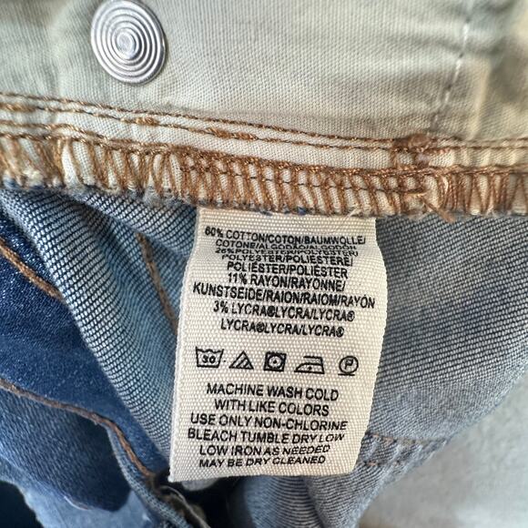 Free People Skinny Jeans SZ 25 Crop Stonewashed Mid Rise Distressed Blue Denim - Picture 4 of 9